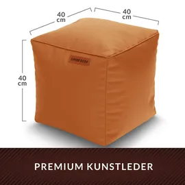 Green Bean Sitzsack-Hocker, Cognac, Textil, Füllung: Styroporkugeln, Quadratisch, 40x40x40 cm, Hergestellt in Deutschland, Wohnzimmer, Hocker Poufs