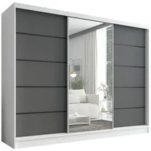 A&J MöbelLand Schiebetürenschrank AURELIA 2 200 x 0 x 0 cm Weiß/Grau