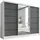 A&J MöbelLand Schiebetürenschrank AURELIA 2 200 x 0 x 0 cm Weiß/Grau