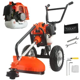 bricoline Motorsense mit Verbrennungsrädern, Rasenmäher, 5,2 PS, Benzinmischung: Öl
