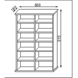 VCM CD-Regal Ronul 60 x 18 x 92 cm Braun