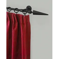 Gardinenstange GARESA "RUSTIKA", schwarz, L:390cm Ø:16mm, Metall, Gardinenstangen, rustikale Vorhanggarnitur, verlängerbar, m. Ringe, Endknopf Speer