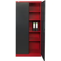 Jet-Line Stahlschrank Stahl 90 x 40 x 185 cm anthrazit/rot