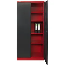 Jet-Line Stahlschrank Stahl 90 x 40 x 185 cm anthrazit/rot