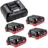 Metabo Basis Set 4x LiHD Akkupack 12 V 4,0 Ah Akku ( 4x 625349000 + ASC 55 Ladegerät ( 627044000 )