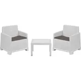 Dmora Gartenmöbel-Set Rosta Weiß, 2-Sitzer, 1 Tisch - Weiß