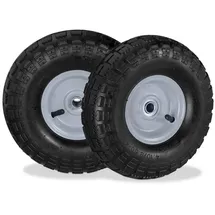 Relaxdays Sackkarrenrad 2er Set 4.10 3.50-4, Grau,Schwarz