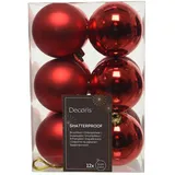 Kaemingk Weihnachtsbaumkugeln bruchfest 6 cm 12 Stück weihnachtsrot