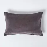 Homescapes Samt-kissenbezug In anthrazit, 30 x 50 cm, - Homescapes