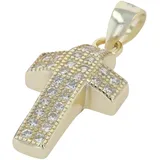 Kettenanhänger ADELIA ́S "Damen Anhänger – Kreuz Kreuzanhänger aus 925 Silber mit Zirkonia", gold, Schmuckanhänger, Damen, Silber 925 (Sterlingsilber), Kettenanhänger, Zum Verschenken – passend für viele Anlässe