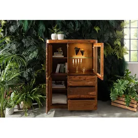 MASSIVMOEBEL24.DE Vitrine Toronto 109 x 40 x 145 cm Dunkelbraun