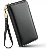 GlasFlength Geldbörse Damen mit RFID, Portemonnaie Damen Gross Geldbeutel Damen Kunstleder Wallet for Women Portmonee Damen Viele Kartenfächer mit Reißverschluss Geldbörse Damen Groß Viele Fächer