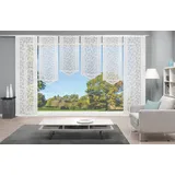 HOME WOHNIDEEN Schiebegardine JENNA (6 St), Klettband, halbtransparent, Schiebevorhang Jacquard Set weiß 57 cm x 245 cm