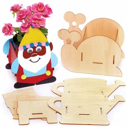 Blumentopf "Im Garten" aus Holz (pro Set 3) Basteln mit Holz