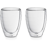 Kela Latte-Macchiato-Glas Cesena, 2-tlg, Doppelwandiges Glas, 350 ml, 12412, Transparent