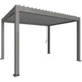 Biohort Pergola 255 cm x 404,5 cm x 312 cm Quarzgrau/Silber-Metallic