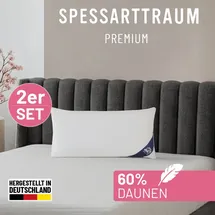 SPESSARTTRAUM Gänsedaunenkopfkissen Premium 40 x 80 cm Weiß