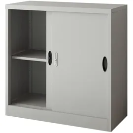 [en.casa] Rieti Aktenschrank 90 x 40 x 90 cm Hellgrau