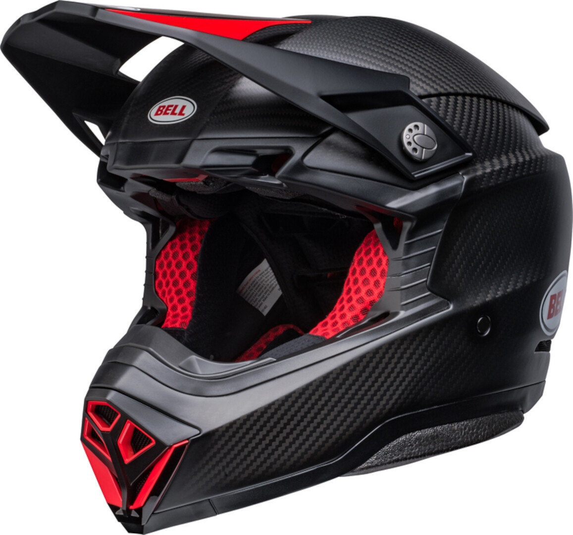 Bell Moto-10 Spherical Satin Gloss Motocross Helm, schwarz-rot, Größe L für Männer