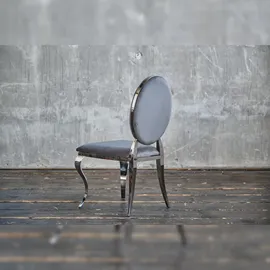 KAWOLA Stuhl LINDA Esszimmerstuhl Barock Velvet grau