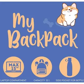 Legami Rucksack - My Backpack - CORGI - Blau