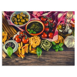 Artland Küchenrückwand »Italienisch mediterrane Lebensmittel«, (1 tlg.), Alu Spritzschutz mit Klebeband, einfache Montage, bunt