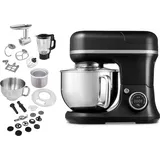 Medion 4 in 1 Universal Küchenmaschine (1.200 Watt, 8 Stufen, Mischen Kneten Rühren Mixen Fleischwolf, Eisschüssel für Zubereitung von Eis, digitales Display, MD18440) schwarz
