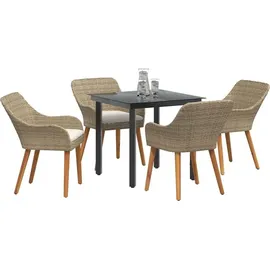 vidaXL Garten Essgruppe 5-tlg. Beige