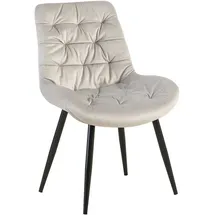 CLP Esszimmerstuhl Rossford I Küchenstuhl gepolstert mit gestepptem Samtbezug I Schwarzes Metallgestell bis 150 kg belastbar