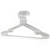 DARUITE Kleiderbügel Metall 10 Stück Bügel Edelstahl Kleider Bügel Silber Hangers Clothes Stabil Platzsparend Metallbügel rutschfest Für Garderobe Hemden Kleider Jacken Hosen(42cm)