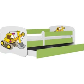 raumhirsch furniture Kinderbett Bagger 80 x 180 cm Holzwerkstoff grün