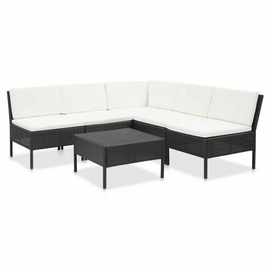 vidaXL Garten-Lounge-Set schwarz/cremeweiß 48936