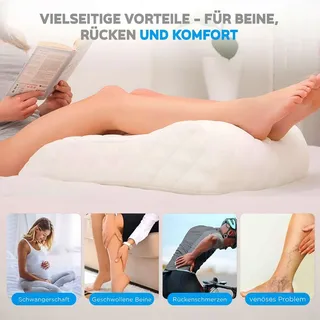 Orthopädisches Venenkissen Beinruhekissen Kreislaufkissen waschbar 71x40x15cm - Weiß