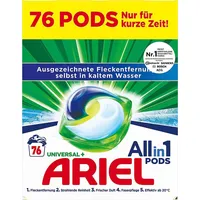 Ariel Waschmittel Fleckentfernung All-in-1 Universal 76 Pods Waschladungen