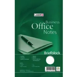 LANDRÉ Office Notizblock DIN A5 Blanko Geleimt Karton Grün Nicht perforiert 100 Seiten