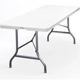 CASARIA Gartentisch 220 x 70 x 72 cm weiß klappbar