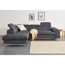 Cotta Ecksofa "Chef L-Form", braun (fango), B:257cm H:72cm T:206cm, Luxus-Microfaser (100% Polyester);Kunstleder Softlux;Leder Advantage (abgedecktes Spalt-Rindsleder), Rückseite mit schwarzem Spannstoff bezogen;NaturLEDER (echtes Rindsleder), Rückseite mit