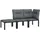 vidaXL Garten-Lounge-Set 3-tlg. schwarz/grau