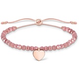Thomas Sabo Armband rosa Perlen mit Herz, roségold, 925 Sterlingsilber, 13-20 cm Länge