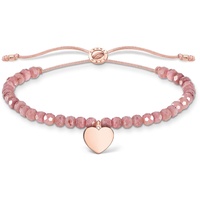 Thomas Sabo Armband rosa Perlen mit Herz, roségold, 925 Sterlingsilber, 13-20 cm Länge