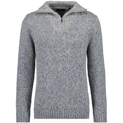 Troyer RAGMAN, Herren, Gr. 54, grau (grau, melange), 100% Baumwolle, casual, hoch geschlossener Ausschnitt, Langarm, Pullover