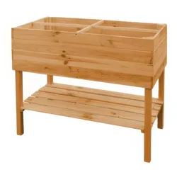 Balkon Kräuterbeet Kalix 100 x 50 x 80 cm - Kräuterhochbeet aus Kiefernholz – Hochbeet in Honigbraun – Balkonbeet für Bepflanzung