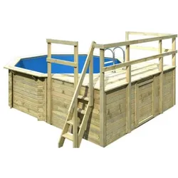 Terrasse Erweiterung rechts/links für Pool Achteck 400x400 cm / 470x470 cm