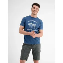 T-Shirt mit Frontprint - Travel Blue - S