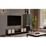 JV Möbel Designer Wohnzimmer Garnitur Edler TV-Ständer luxuriöses Lowboard 2tlg