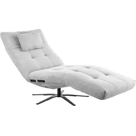 KAWOLA Relaxliege LETICIA Feincord 0 x 0 x 0 cm Silber mit Nackenkissen