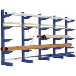 Bito Kragarmregal Set / NT850 IPE140 TypS H2500xL4316xT990 mm 5 Ständer, einseitig enzianblau