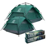 Reactive Outdoor 3 Sekunden Instant Pop Up Zelt - Einfache und Schnelle Einrichtung Campingzelt - 1 Person Setup Wasserdicht Doppellagig für Outdoor Camping (Familienpaket)