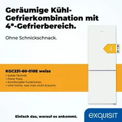 Exquisit Kühl-Gefrierkombination KGC231-60-010E weiss | Nutzinhalt: 175 L | Standgerät