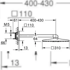 Grohe Rainshower SmartActive 310 Cube Kopfbrauseset 26479000